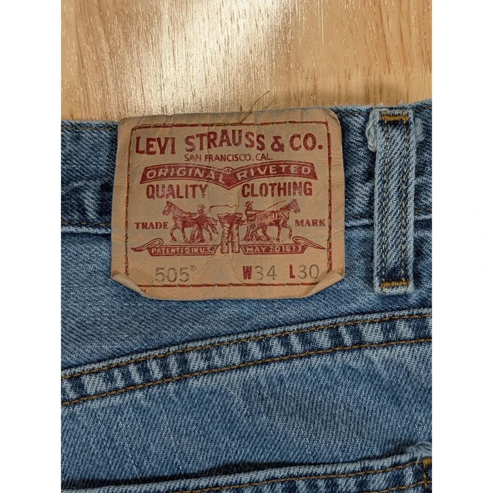 Levi's 505 Regular Fit Jeans Men 32x29 Medium Wash Cotton Denim